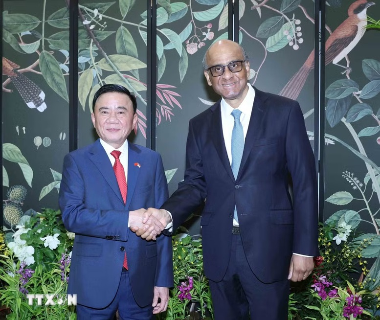 Thường trực Ban Bí thư Trần Cẩm Tú hội kiến Tổng thống Singapore 